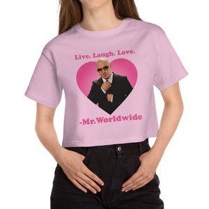 Pink Pitbull cropped T Shirt SMALL